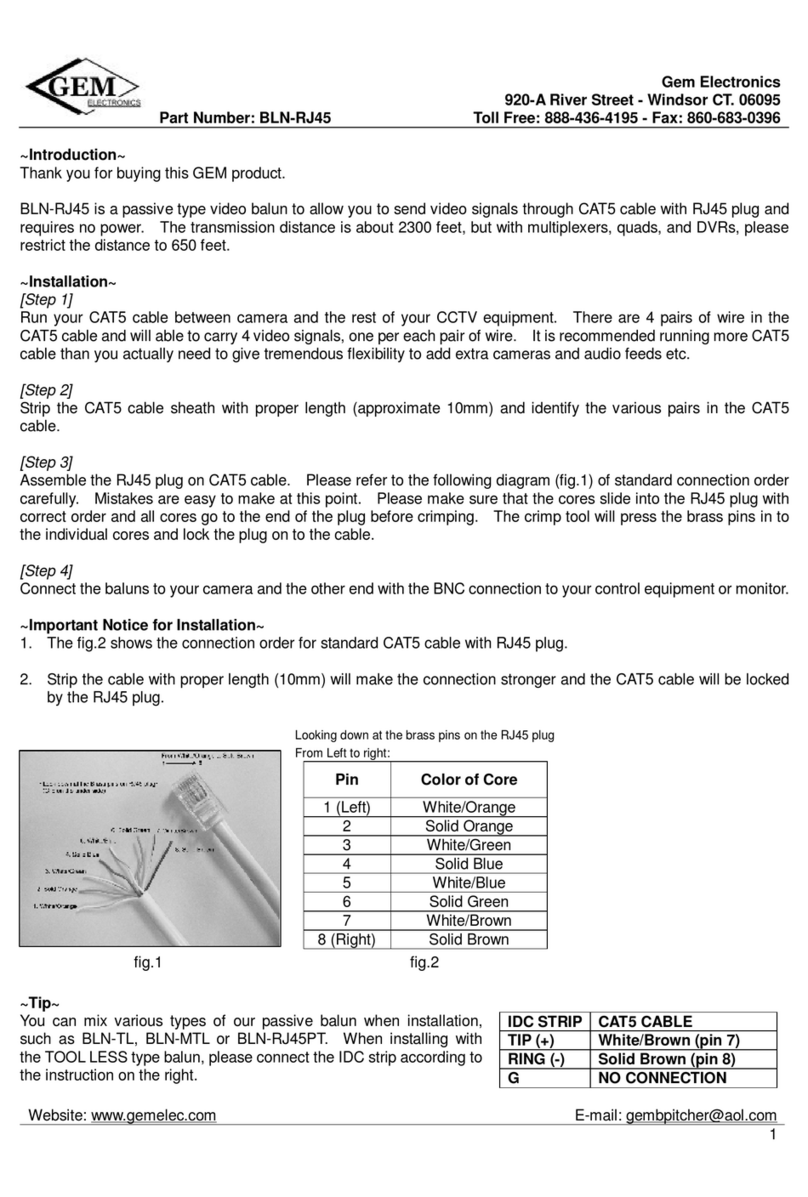 GEM BLN-RJ45 manual