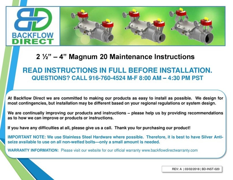 Backflow Direct Magnum 20 Maintenance instructions Backflow Direct Magnum 20 Maintenance instructions