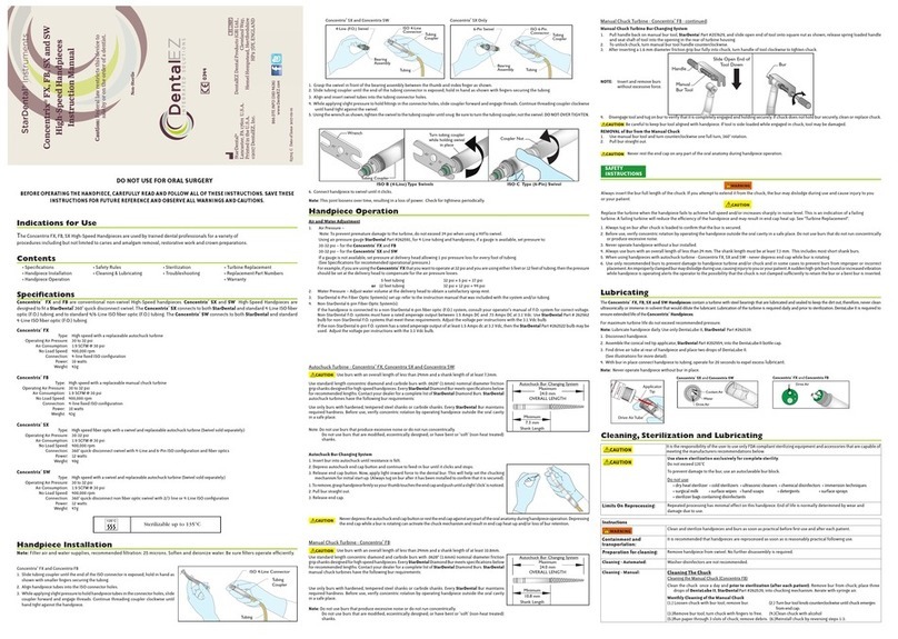 DentalEZ StarDental Concentrix FX instruction manual DentalEZ StarDental Concentrix FX instruction manual