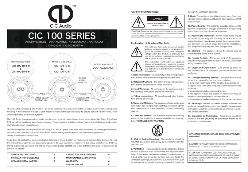 CIC 100 SERIES owner's manual