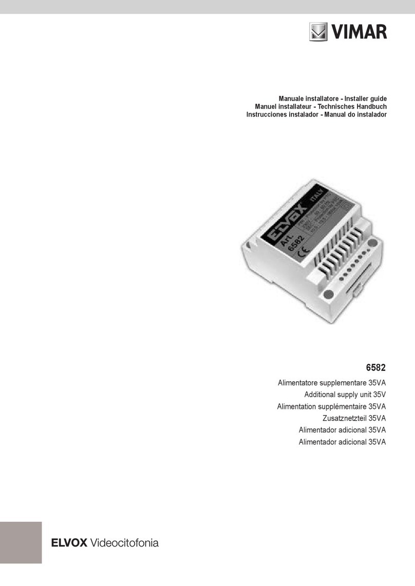 Vimar ELVOX 6582 Installer's guide