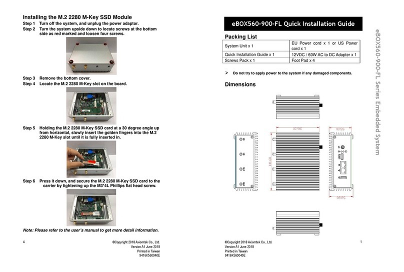 AXIOMTEK eBOX560-900-FL Series Quick installation guide
