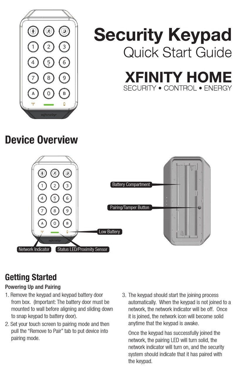 Comcast HOME SECURITY quick start guide
