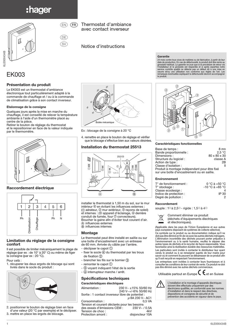 hager EK003 Installation instructions hager EK003 Installation instructions