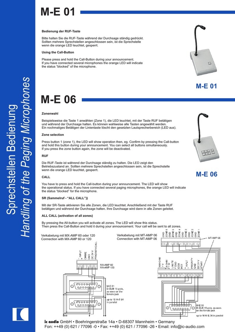 IC Audio M-E 01 User manual