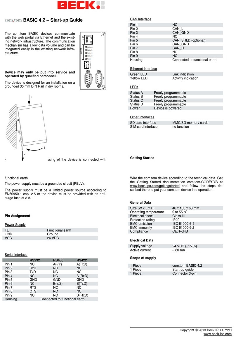 Beck BASIC 4.2 Startup guide