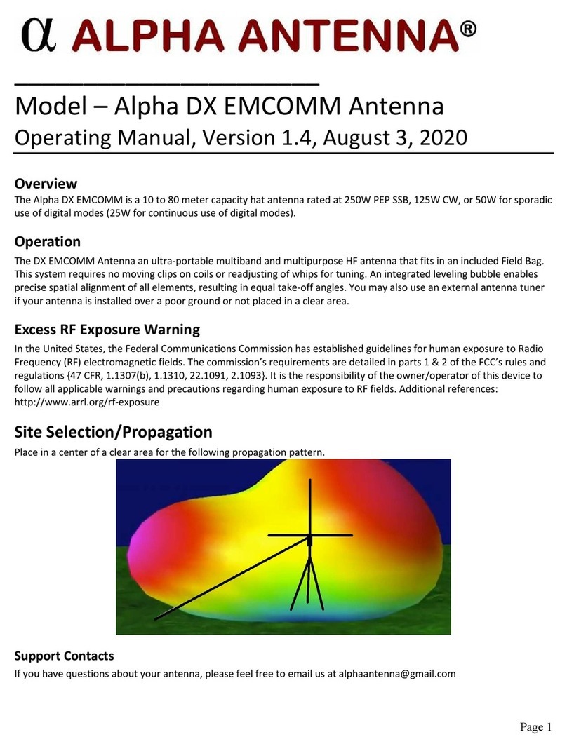 Alpha Antenna Alpha DX EMCOMM User manual Alpha Antenna Alpha DX EMCOMM User manual