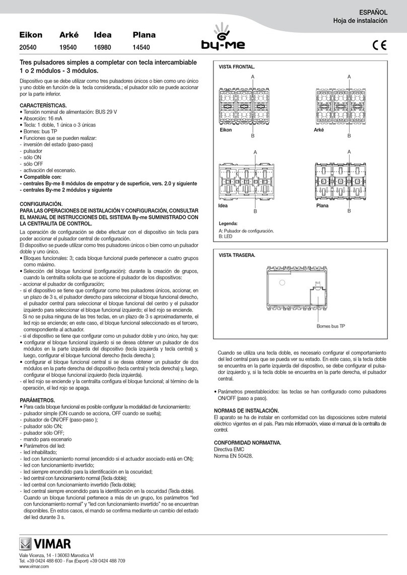 Vimar by-me Eikon 20540 User manual