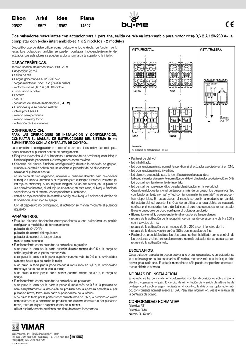 Vimar by-me Eikon 20527 quick start guide