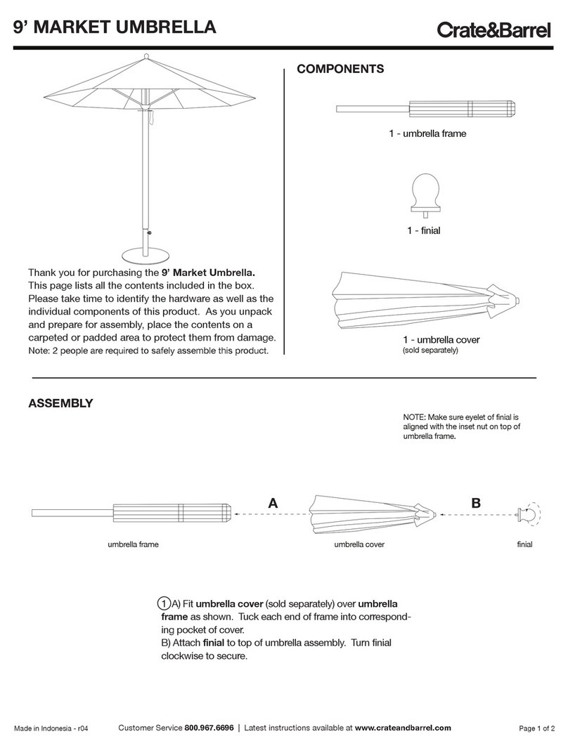 Crate&Barrel 9’ MARKET UMBRELLA Assembly
