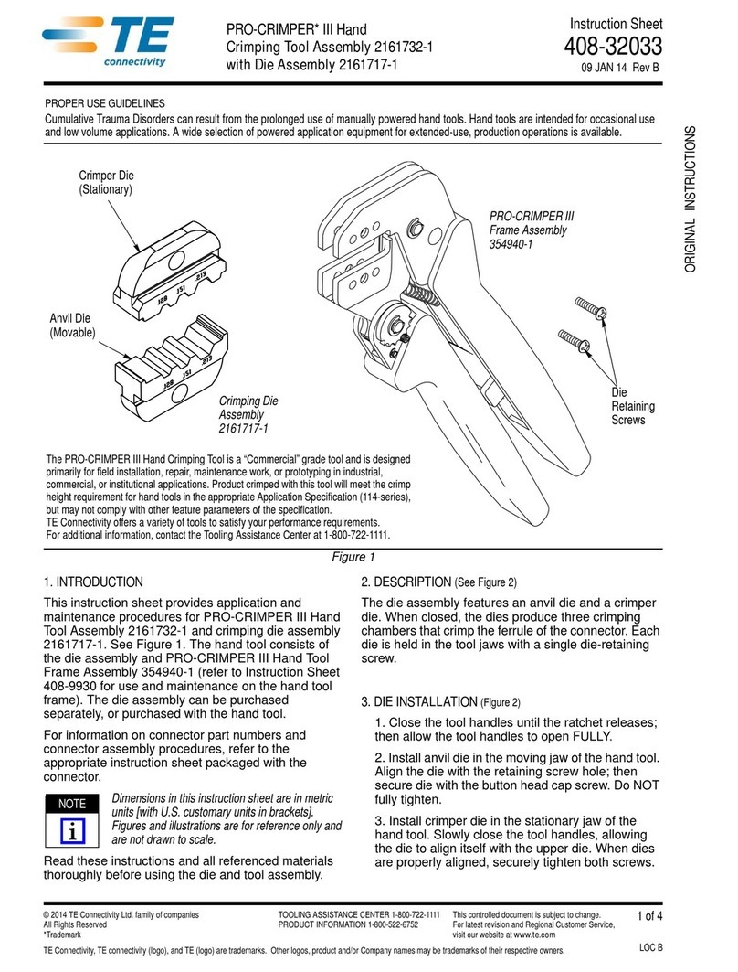 TE Connectivity PRO-CRIMPER III 2161732-1 User manual TE Connectivity PRO-CRIMPER III 2161732-1 User manual
