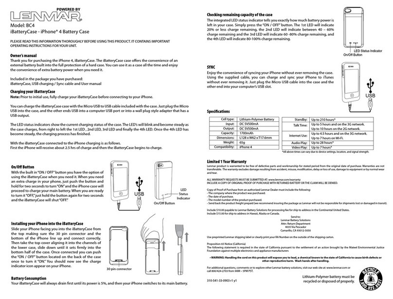 Lenmar BC4 manual