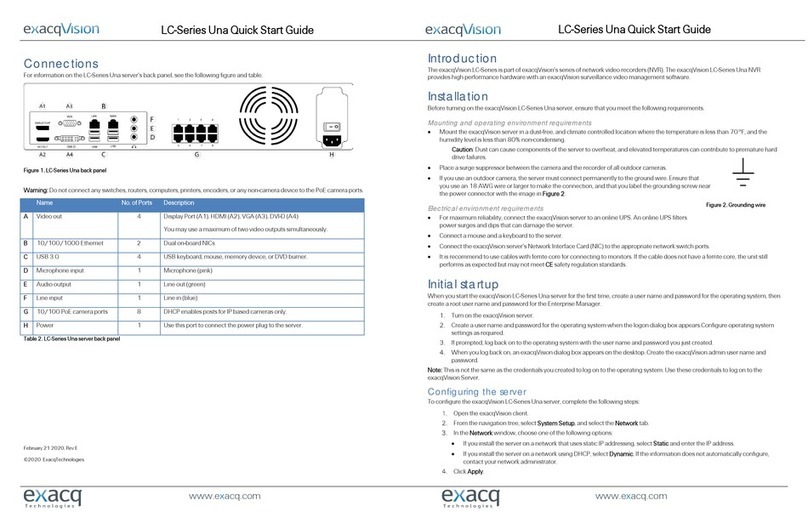 Exacq exacqVision Una LC Series quick start guide