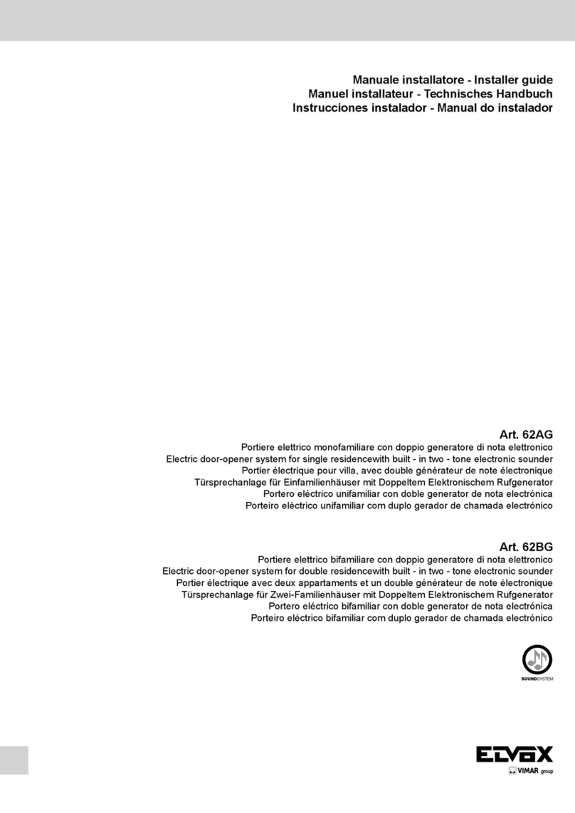 Vimar ELVOX 62AG Installer's guide