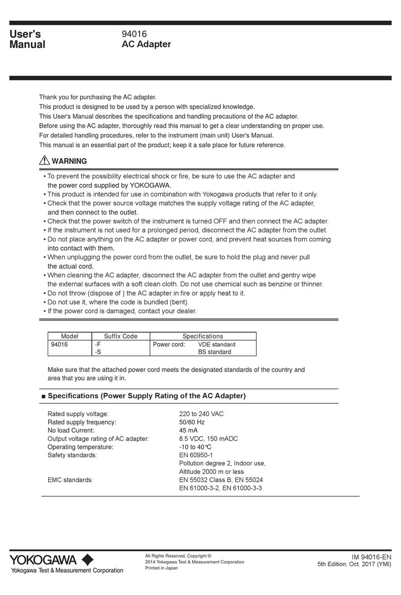 YOKOGAWA 94016 Series User manual