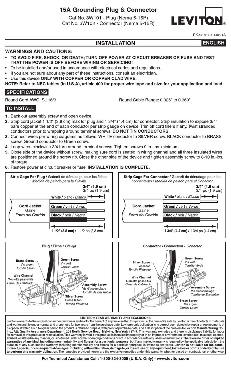 Leviton 3W101 User manual