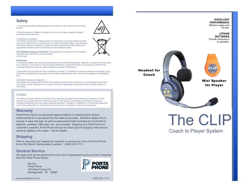 Porta Phone The CLIP quick start guide