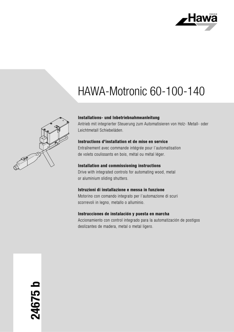 hawa HAWA-Motronic 60 Installation and commissioning instructions