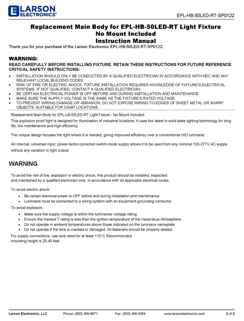 Larson Electronics EPL-HB-50LED-RT-SP0122 instruction manual