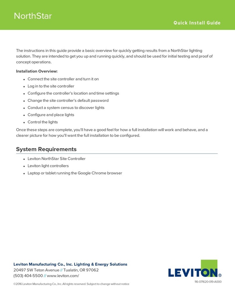 Leviton NorthStar Site Controller Quick install guide
