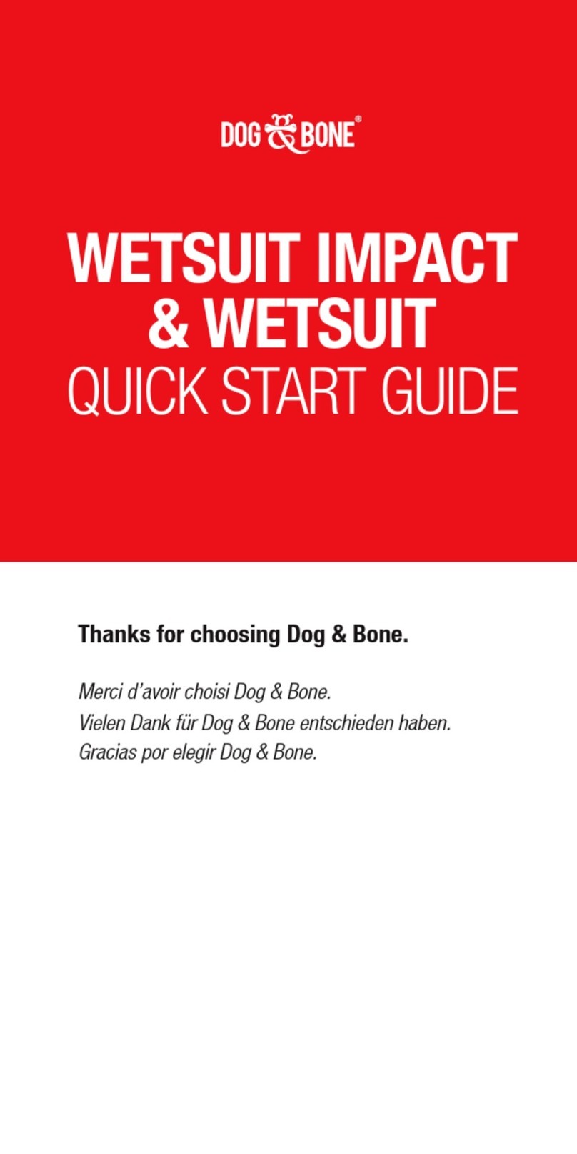 Dog & Bone Wetsuit quick start guide