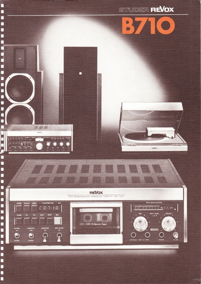 STUDER REVOX B71O operating instructions