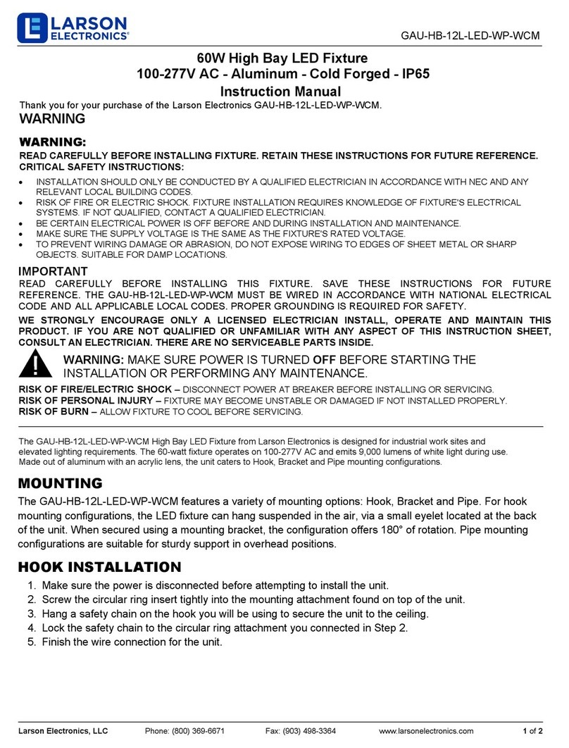 Larson Electronics GAU-HB-12L-LED-WP-WCM instruction manual