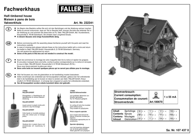 Faller HALF-TIMBERED HOUSE User manual Faller HALF-TIMBERED HOUSE User manual