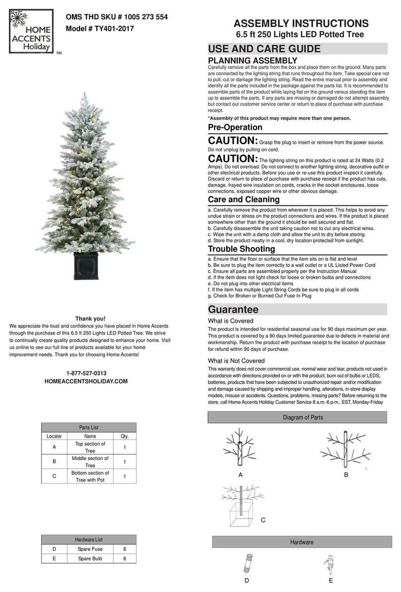 Home Accents Holiday TY401-2017 Assembly instructions Home Accents Holiday TY401-2017 Assembly instructions