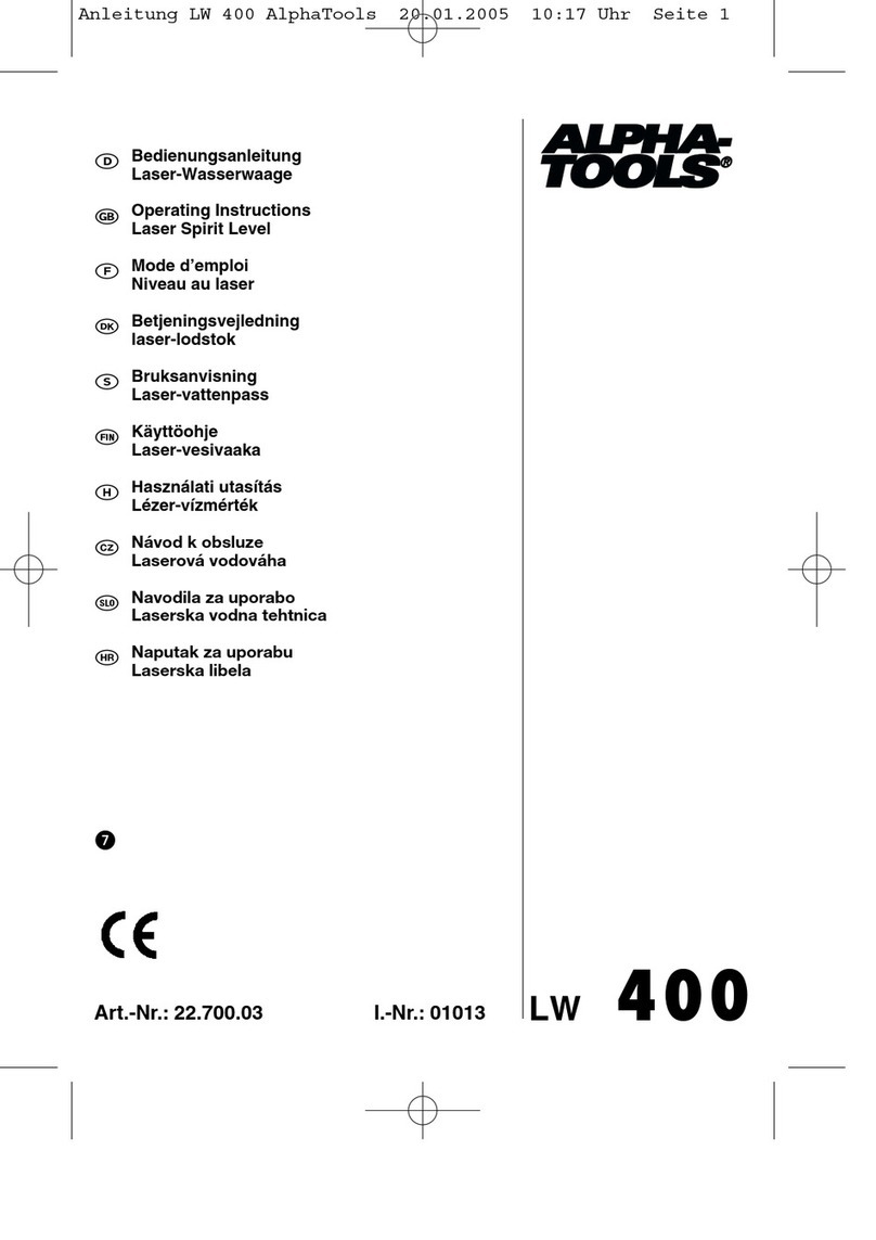 Alpha tools LW 400 operating instructions