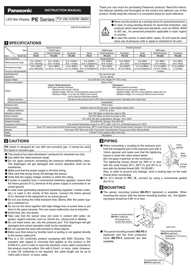 Panasonic PE Series instruction manual