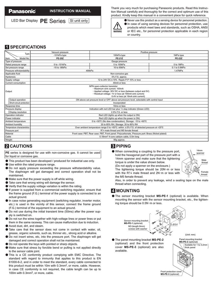Panasonic PE Series instruction manual