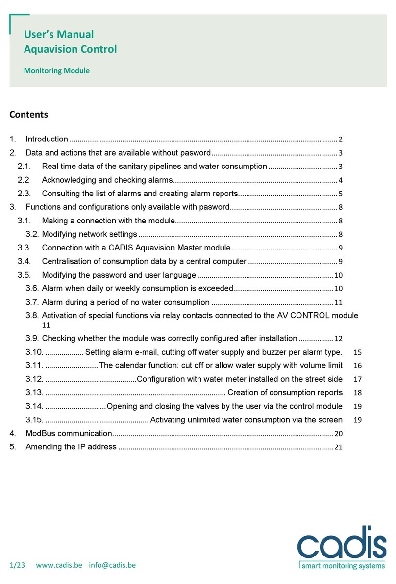 Cadis Aquavision Control user manual