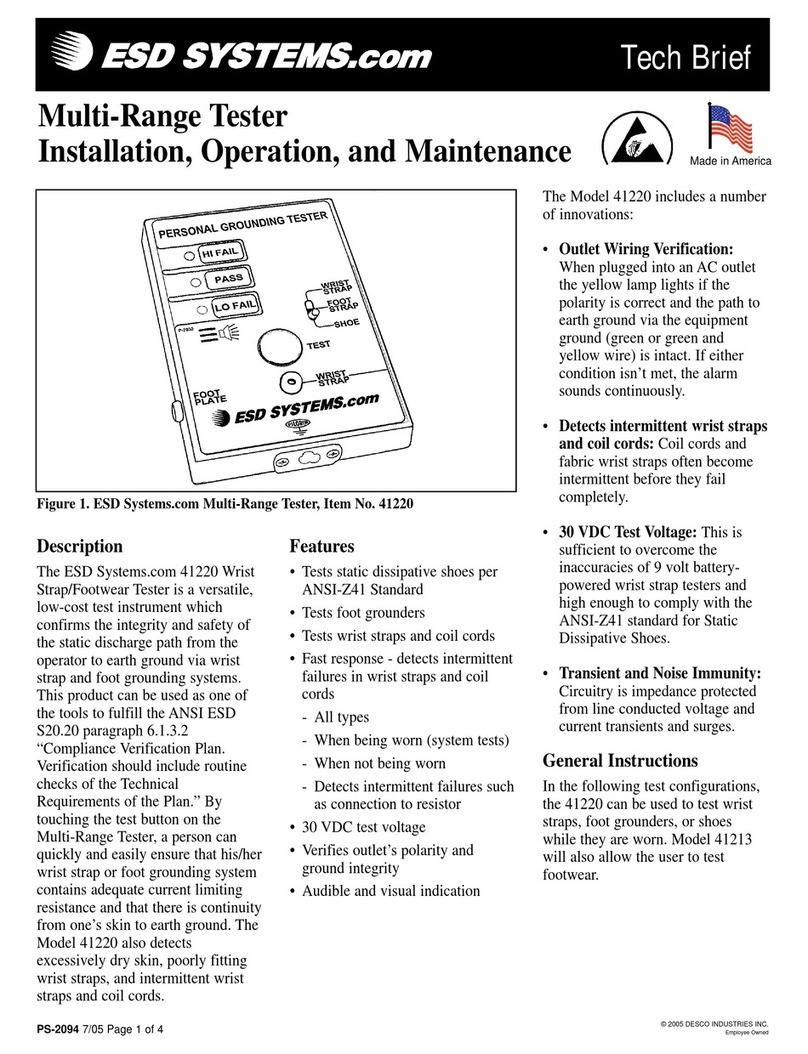 ESD SYSTEMS 41220 Installation and operating instructions