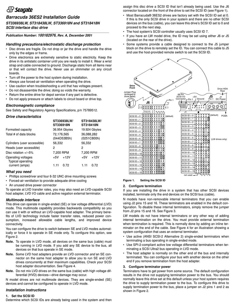 Seagate Barracuda 36ES2 ST336938LW User manual