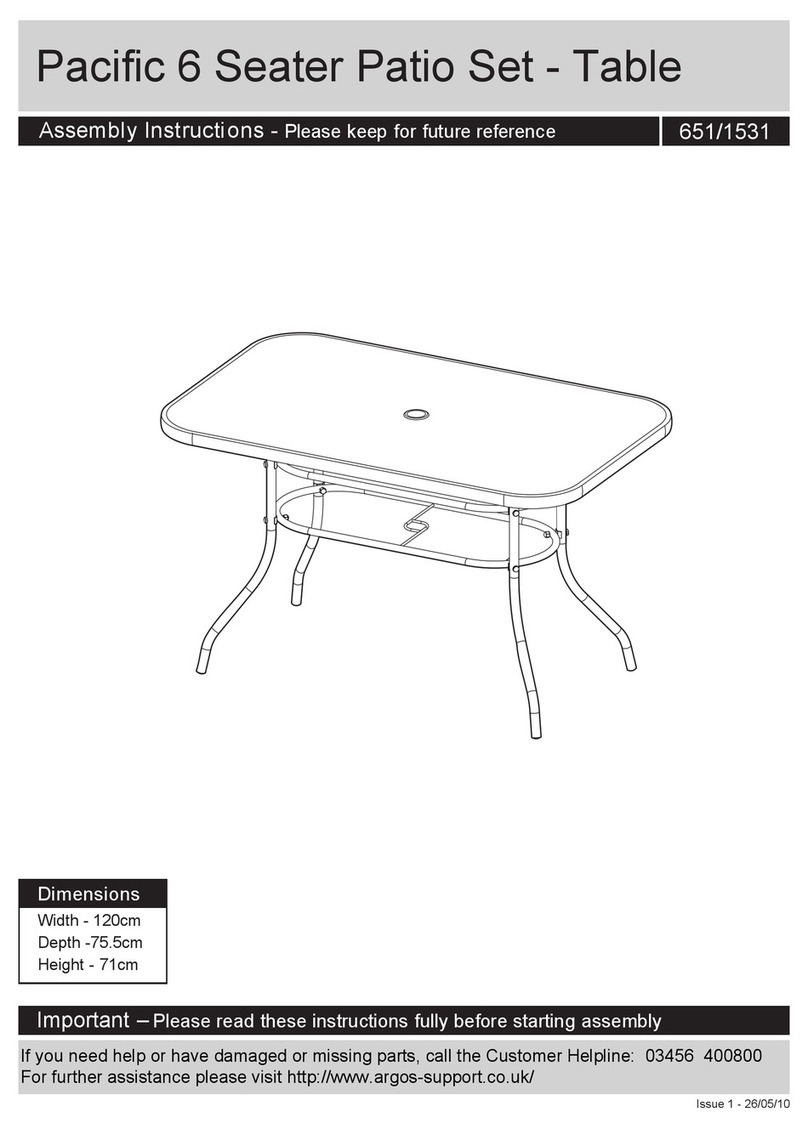 Argos Pacific 6 Seater Patio Set 651/1531 Assembly instructions Argos Pacific 6 Seater Patio Set 651/1531 Assembly instructions