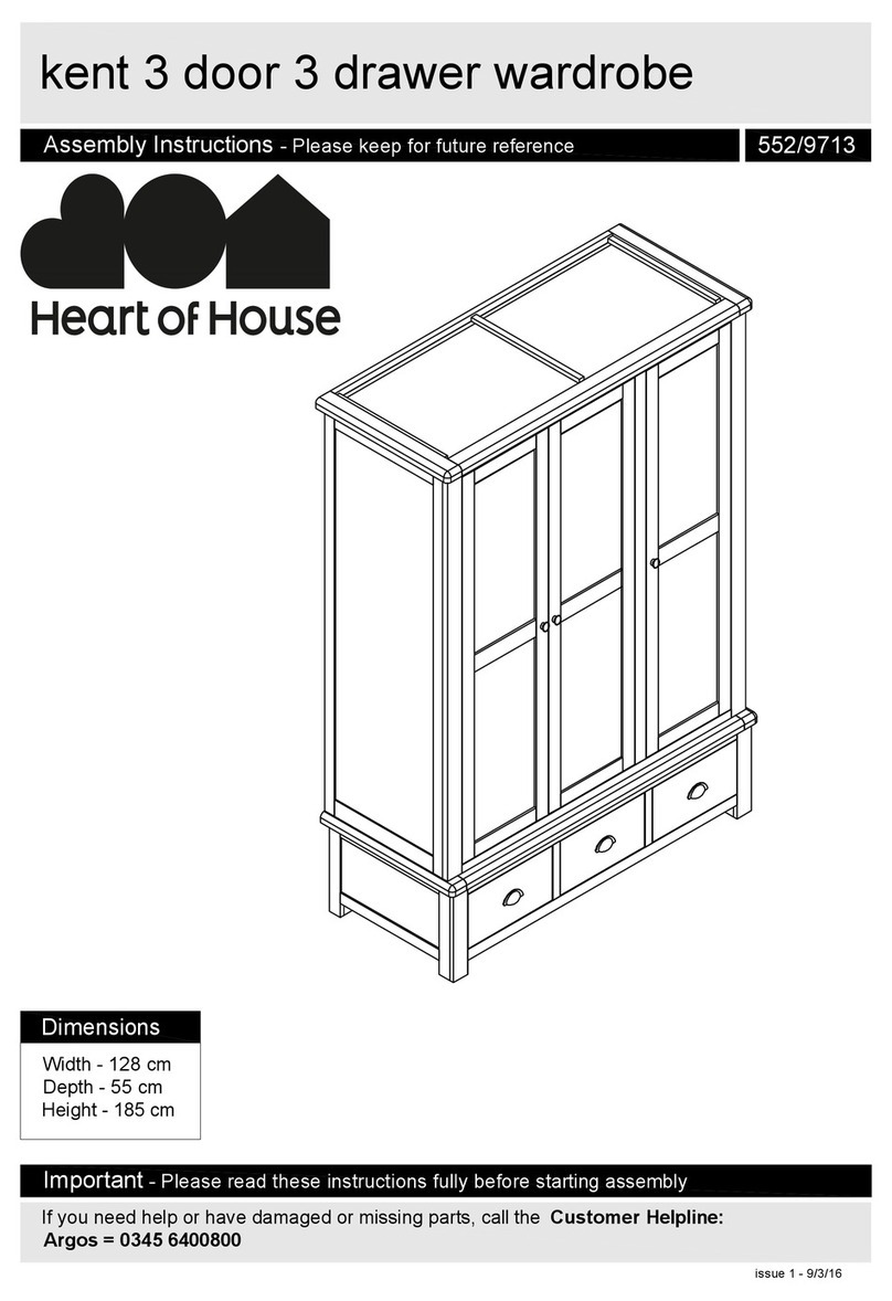 Argos Heart of House kent 3 door 3 drawer wardrobe... User manual Argos Heart of House kent 3 door 3 drawer wardrobe... User manual