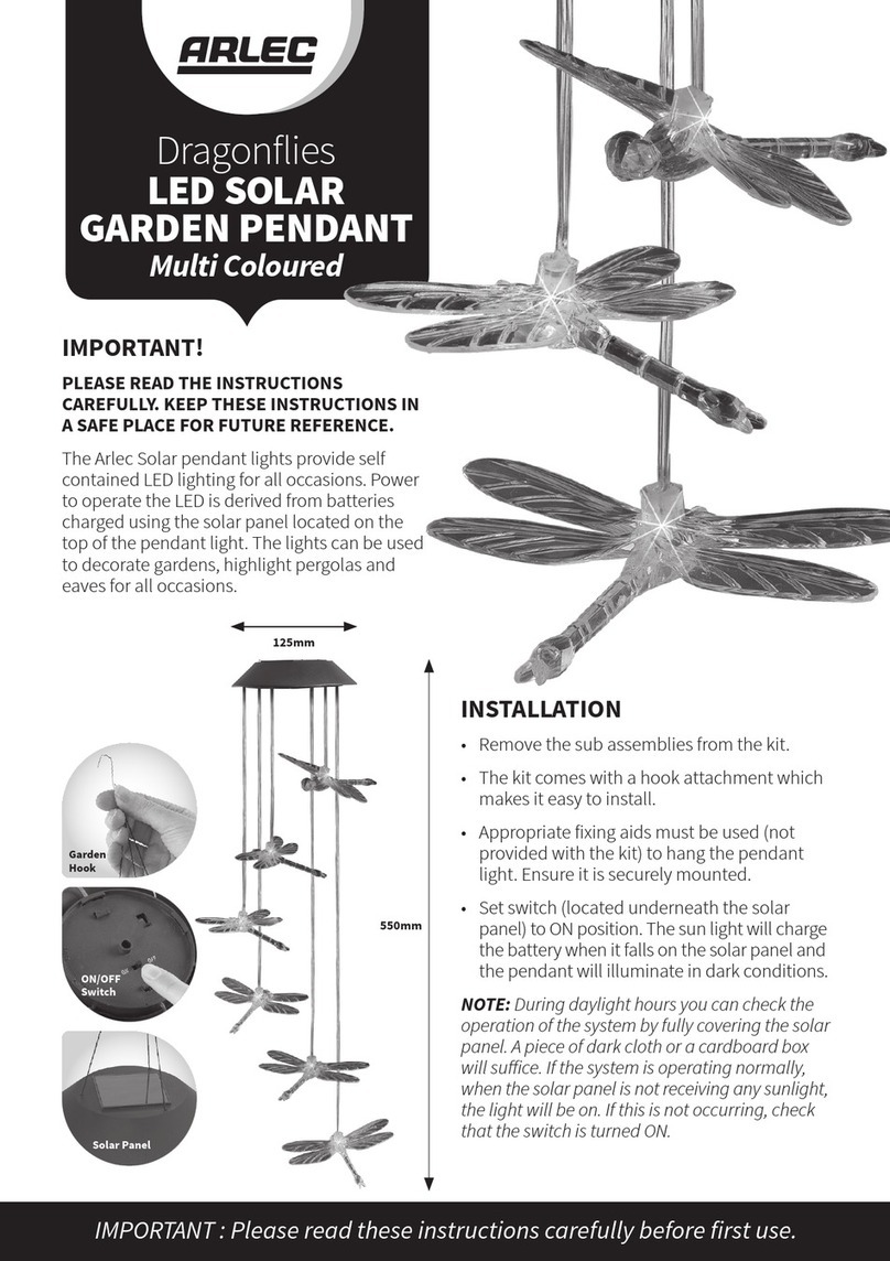 Arlec Dragonflies LED Solar Garden pendant Installation