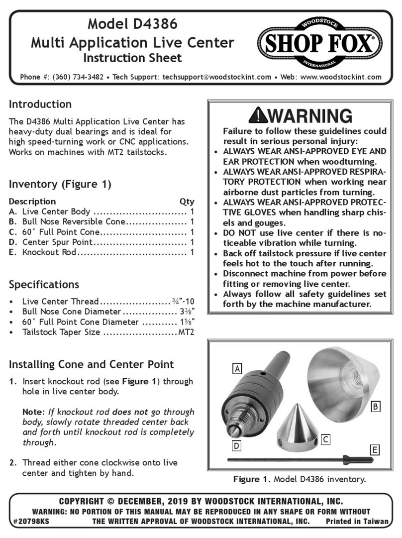Woodstock Shop fox D4386 User manual