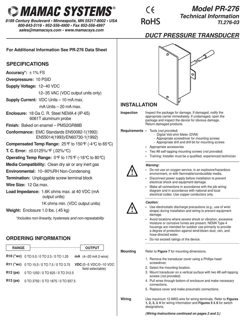 MAMAC SYSTEMS PR-276 technical information