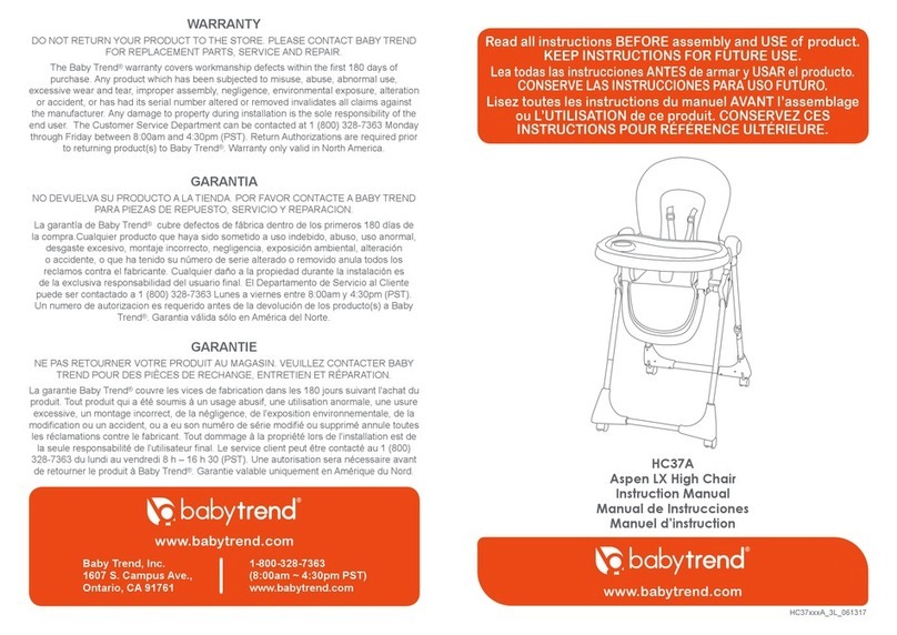 Baby Trend Aspen LX HC37A instruction manual