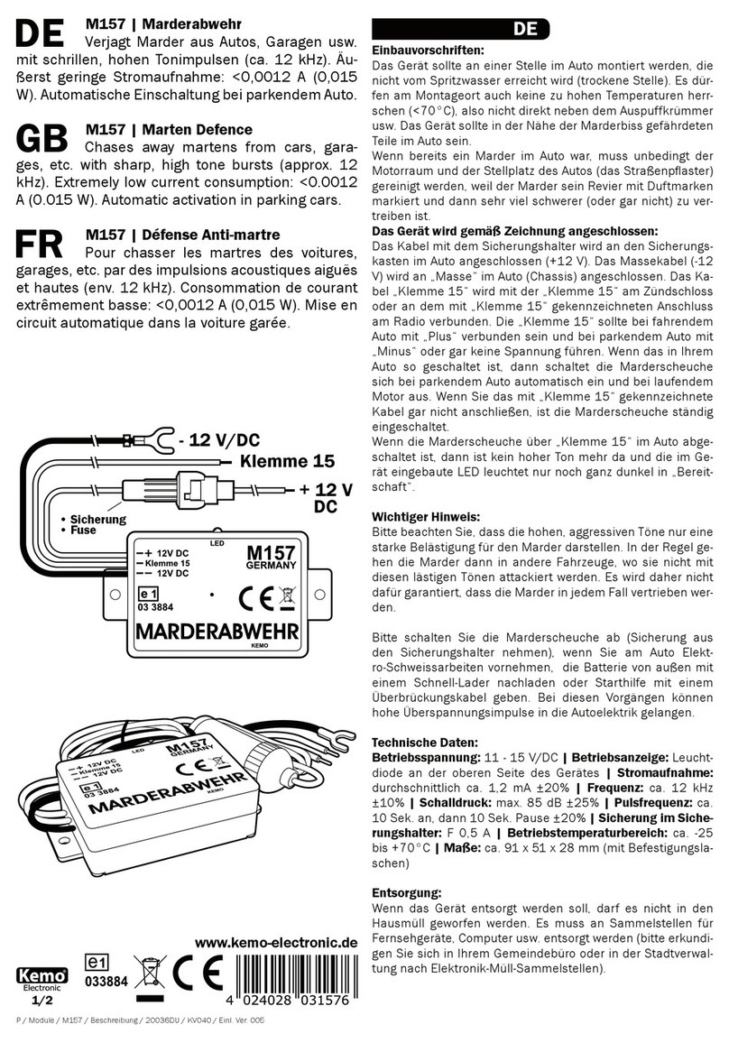 Kemo Electronic M157 quick start guide