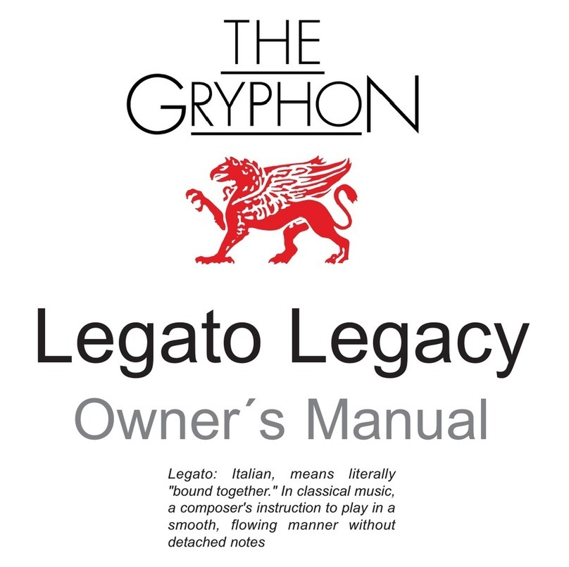 Gryphon Legato Legacy owner's manual