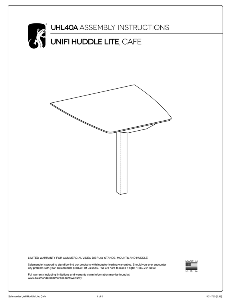 Salamander UNIFI HUDDLE LITE CAFE UHL40A Assembly instructions