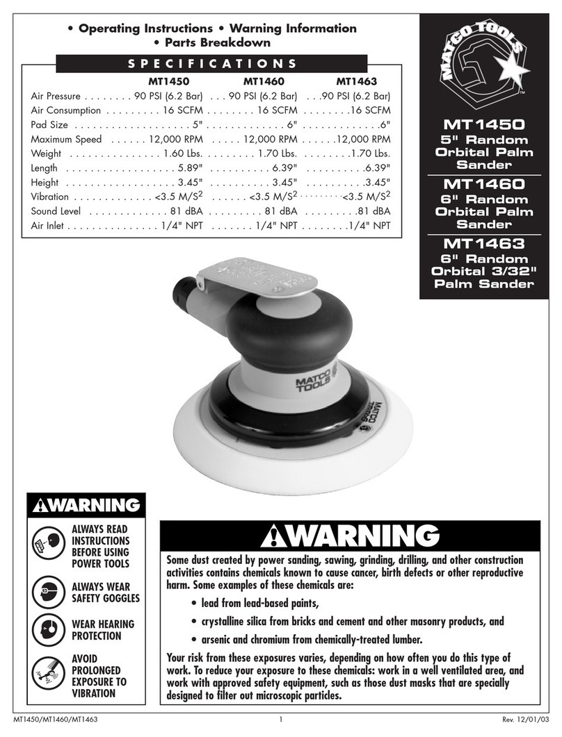 Matco Tools MT1450 Operating instructions and warnings Matco Tools MT1450 Operating instructions and warnings
