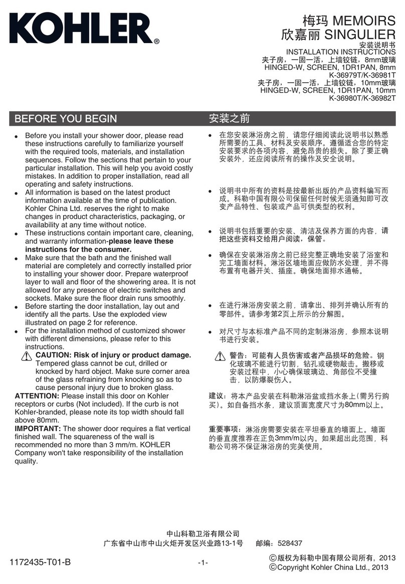 Kohler K-36979T User manual Kohler K-36979T User manual