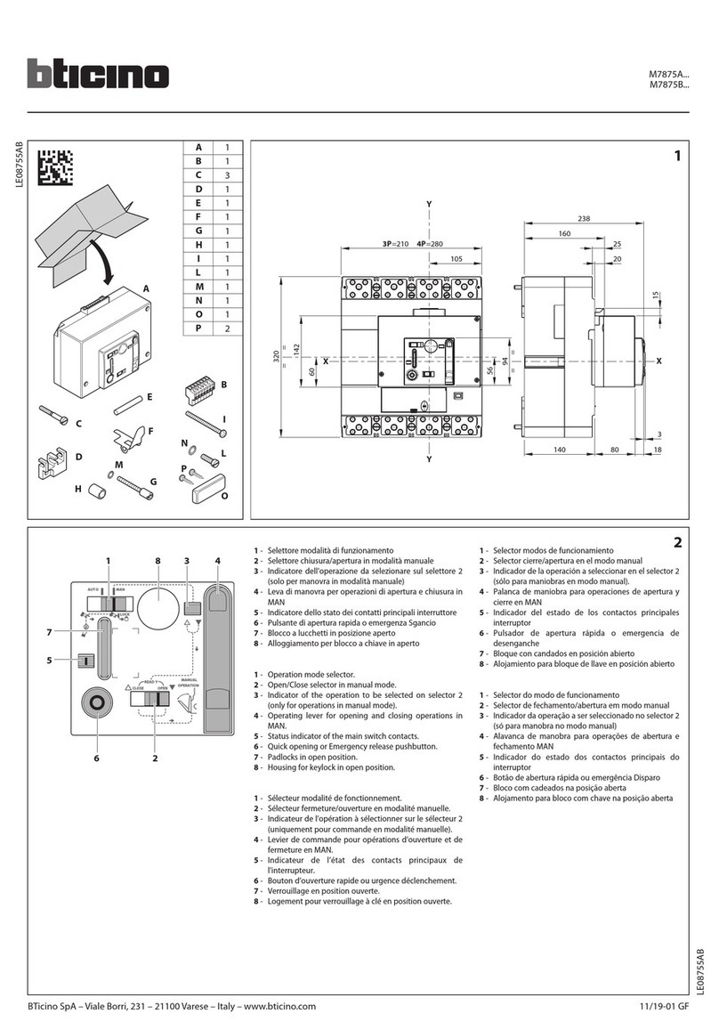 Bticino M7875A Series manual