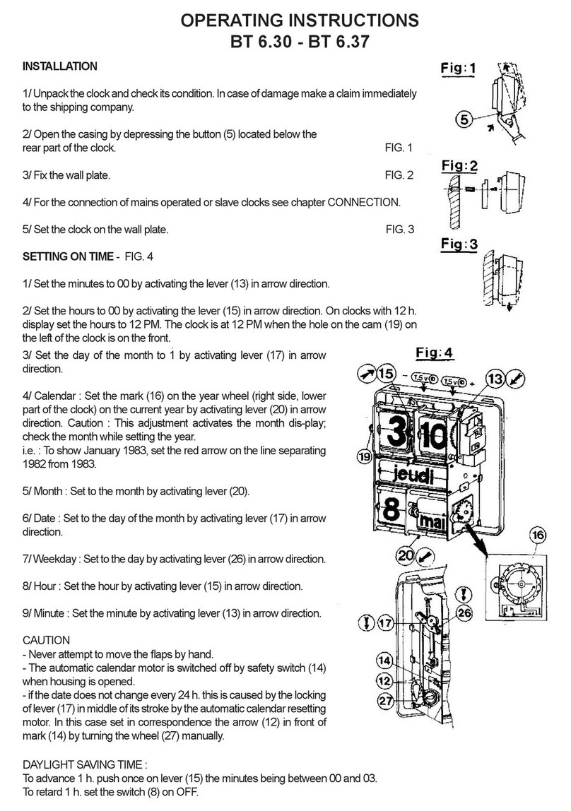 Bodet Time BT 6 Series operating instructions