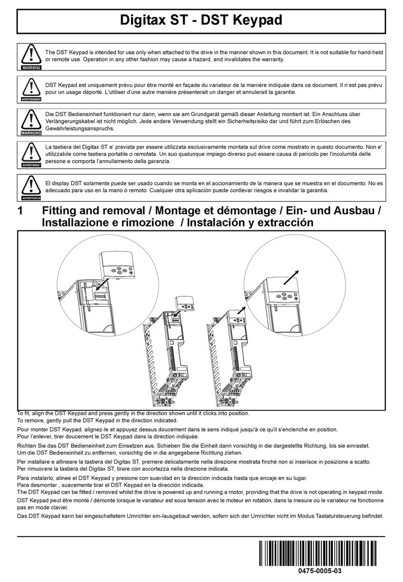 Nidec Digitax ST DST Series quick start guide