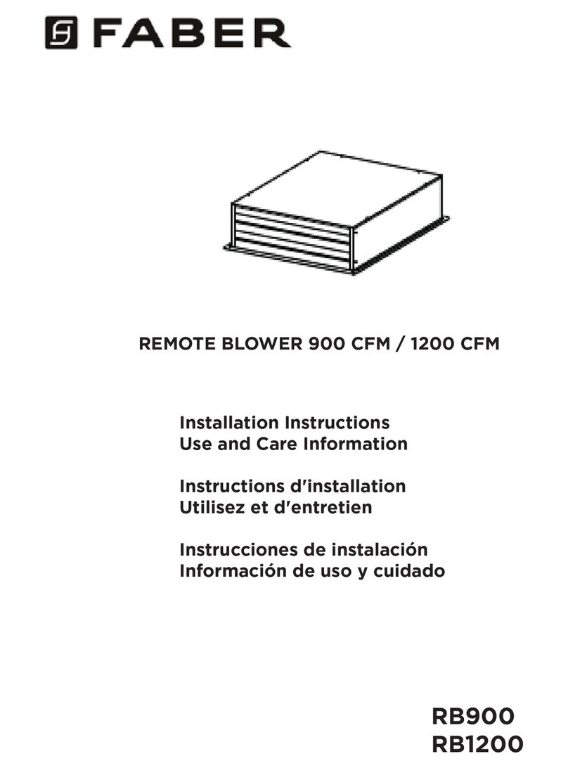 Faber RB900 Installation instructions; use and care information